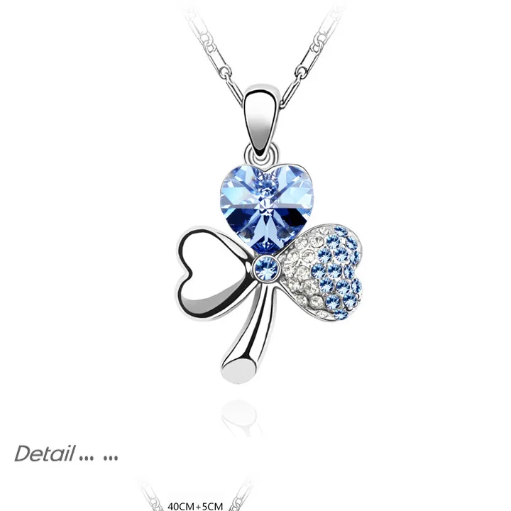 Новые оригинальные кристаллы от Swarovski клевер подвеска ожерелья в форме сердца цепи воротник кулон Модные ювелирные изделия для женщин