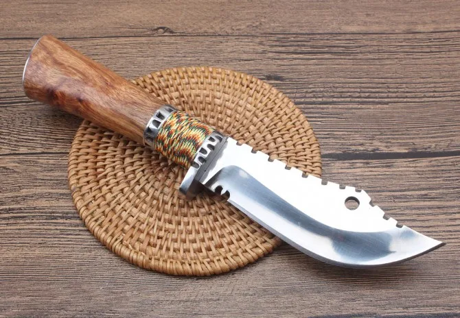 Инструменты утилита EDC OutdoorHunting Ножи деревянной ручкой фиксированным лезвием