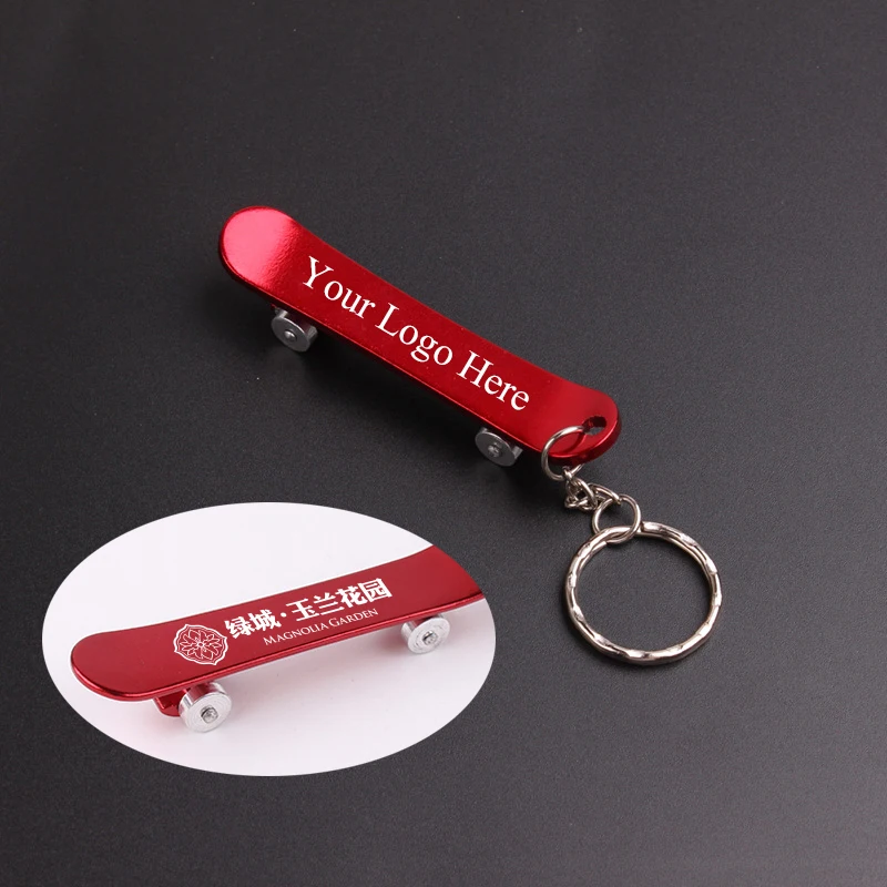 Металлический брелок для скейтборда красный Мини скейтборд индивидуальный