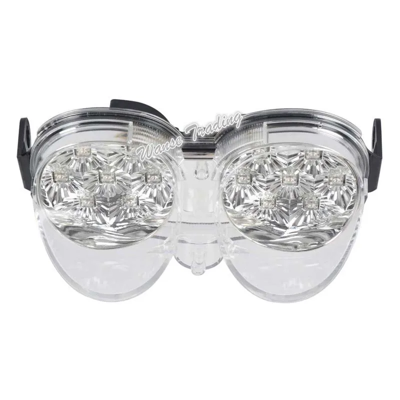 Clear Lens Waase для Yamaha YZF R6 2001 2002 хромированная задняя фара тормоза встроенные Сигналы поворота светодиодный свет - Цвет: Clear Lens