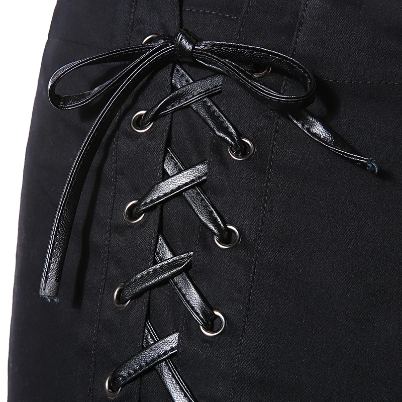 Кружево на шнуровке черные повязки Шорты для женщин Лето 2017 г. Новые однотонные