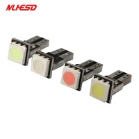 10pcs t5 5050 smd license plate lamp auto led gauge dashboard bulbs car canbus error free instrument lights dc 12v white