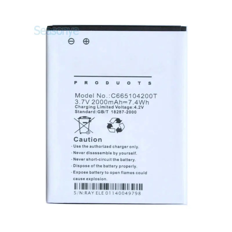Seasonye 2000mAh C665104200T сменный аккумулятор + универсальное зарядное устройство для Blu