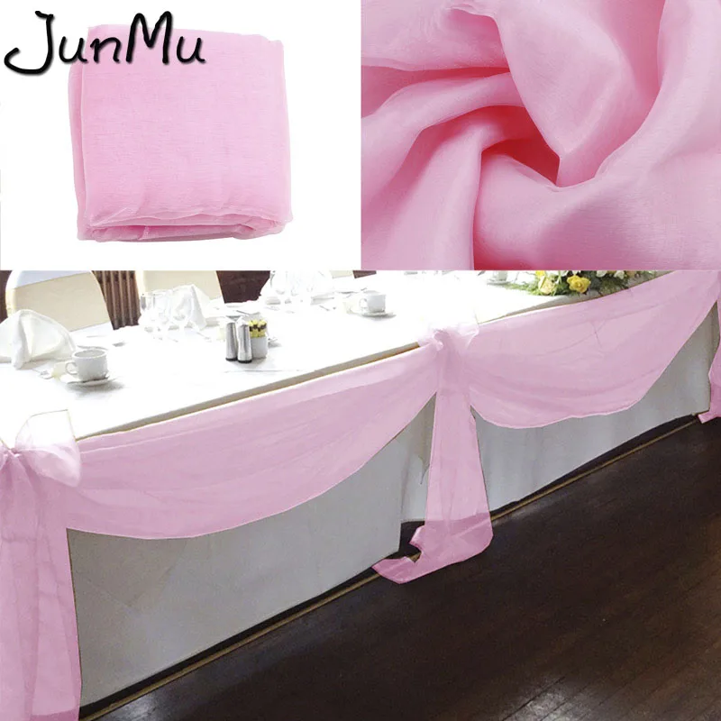 baby pink 10 м x 1,4 М Топ «сделай сам», прозрачные салфетки из органзы, тканевые украшения для свадебной вечеринки - Цвет: baby pink