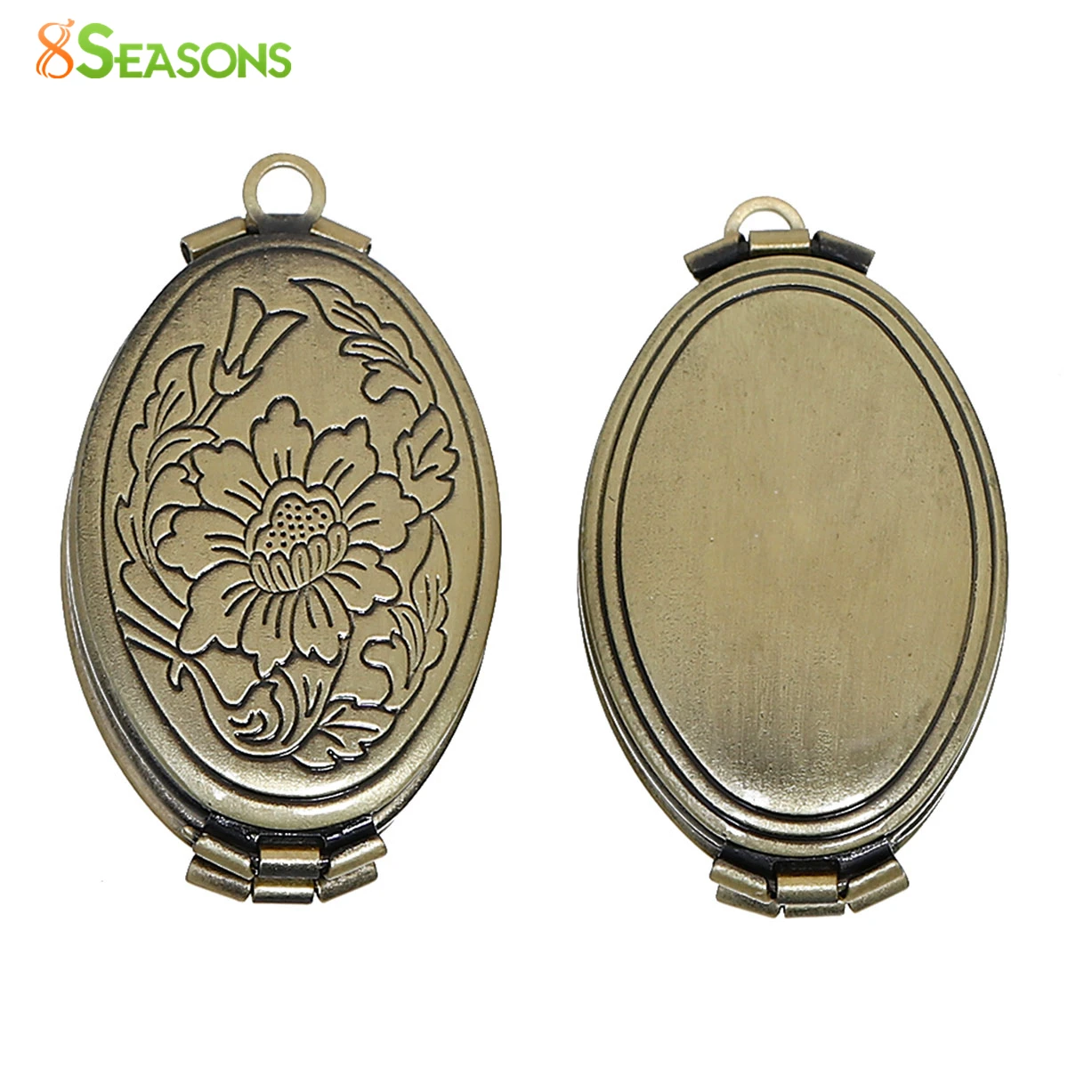 8 сезонов медный фото медальон рамка кулон Овальный античный бронзовый цветок