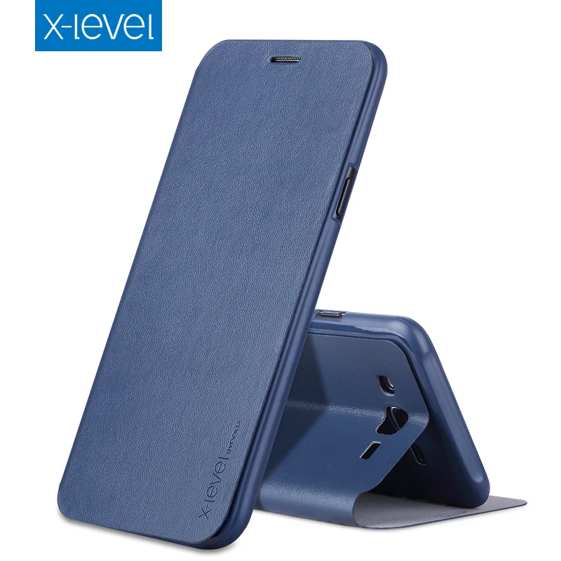 X-Level Роскошный деловой стиль из искусственной кожи чехол для samsung Galaxy J7 флип Cpver