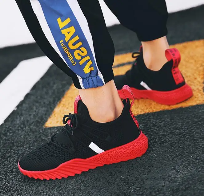 Новинка года; сезон весна-лето; Мужская обувь из ткани Flyknit; координатная сетка; дышащая уличная трендовая Спортивная повседневная обувь; Мужская обувь; кроссовки; лоферы
