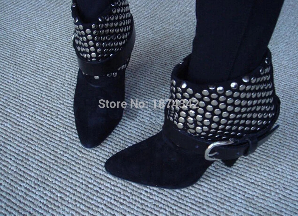 Модные высокие сапоги женские ботинки до колен с пряжкой квадратный на низком