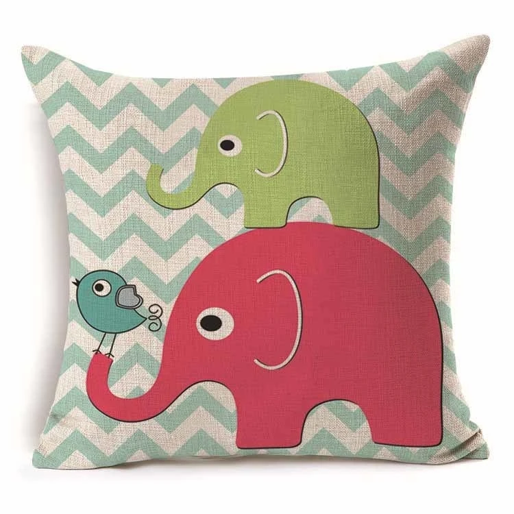 Красочный узор с изображением слона подушка из хлопка и льна наволочка для