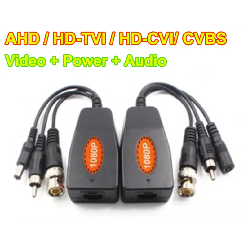 50 пар/лот 1 канал Пассивный HD AHD TVI CVI CVBS UTP Балун Видео Аудио Мощность видео