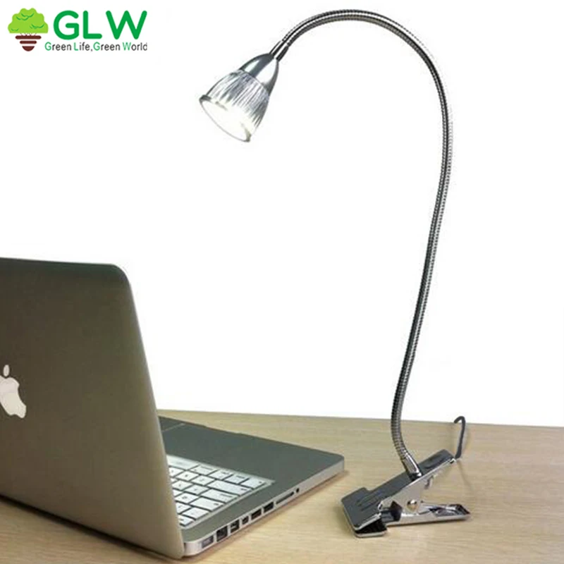 GLW 5 Вт Led Настольная лампа для чтения книги Гибкая 50 см трубка настольная белый