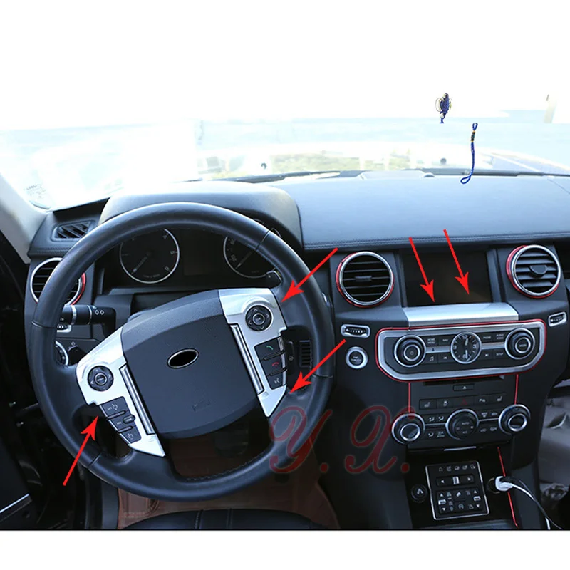 3x наклейки из АБС-пластика для чехлов на рулевое колесо Land rover discovery 4 декоративная