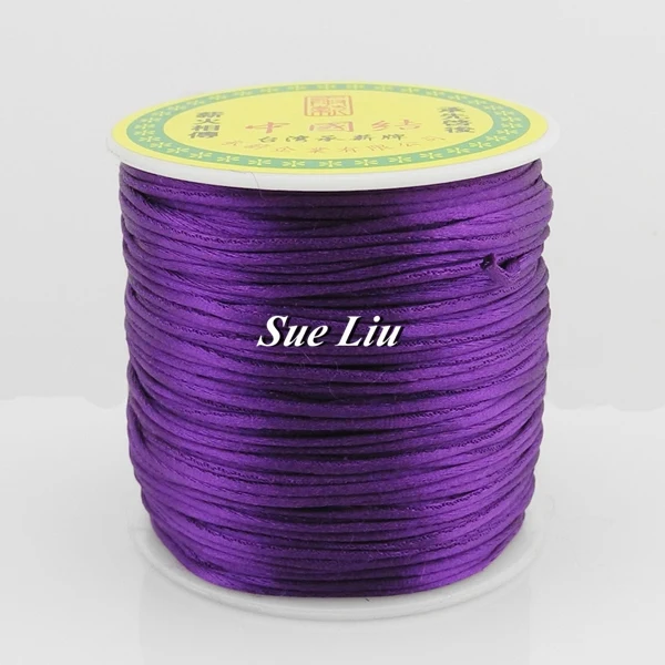 Violet CX675 1 мм 48-Цвет Rattail атласный шнур китайский узел Бисер шнур для маленьких Силиконовый грызунок Цепочки и ожерелья: нейлон 80yd катушки NCN7S - Цвет: Violet CX675