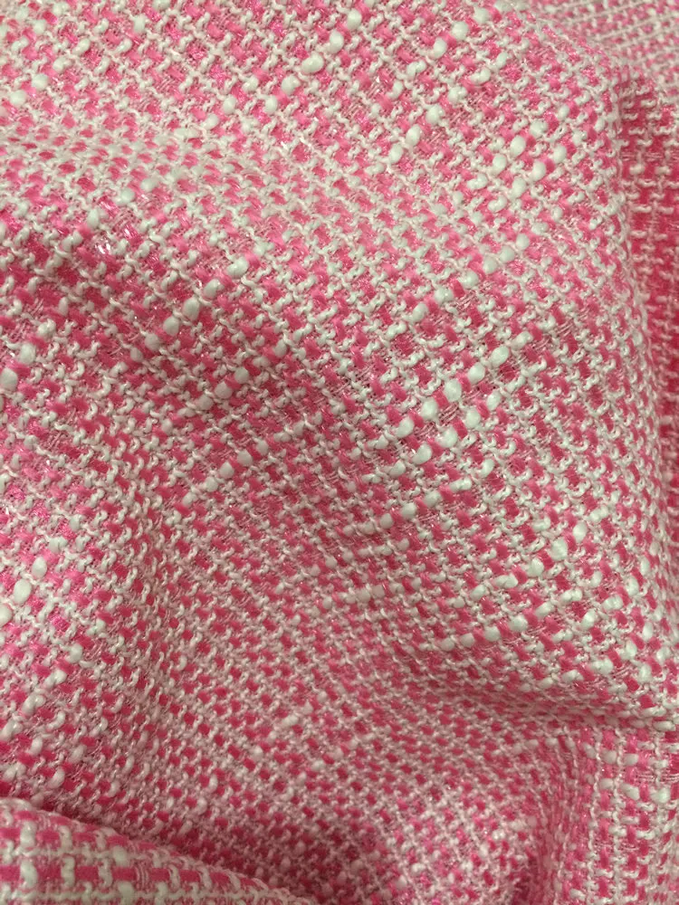 Блестящая цветная твидовая ткань Высококачественная окрашенная пряжа для