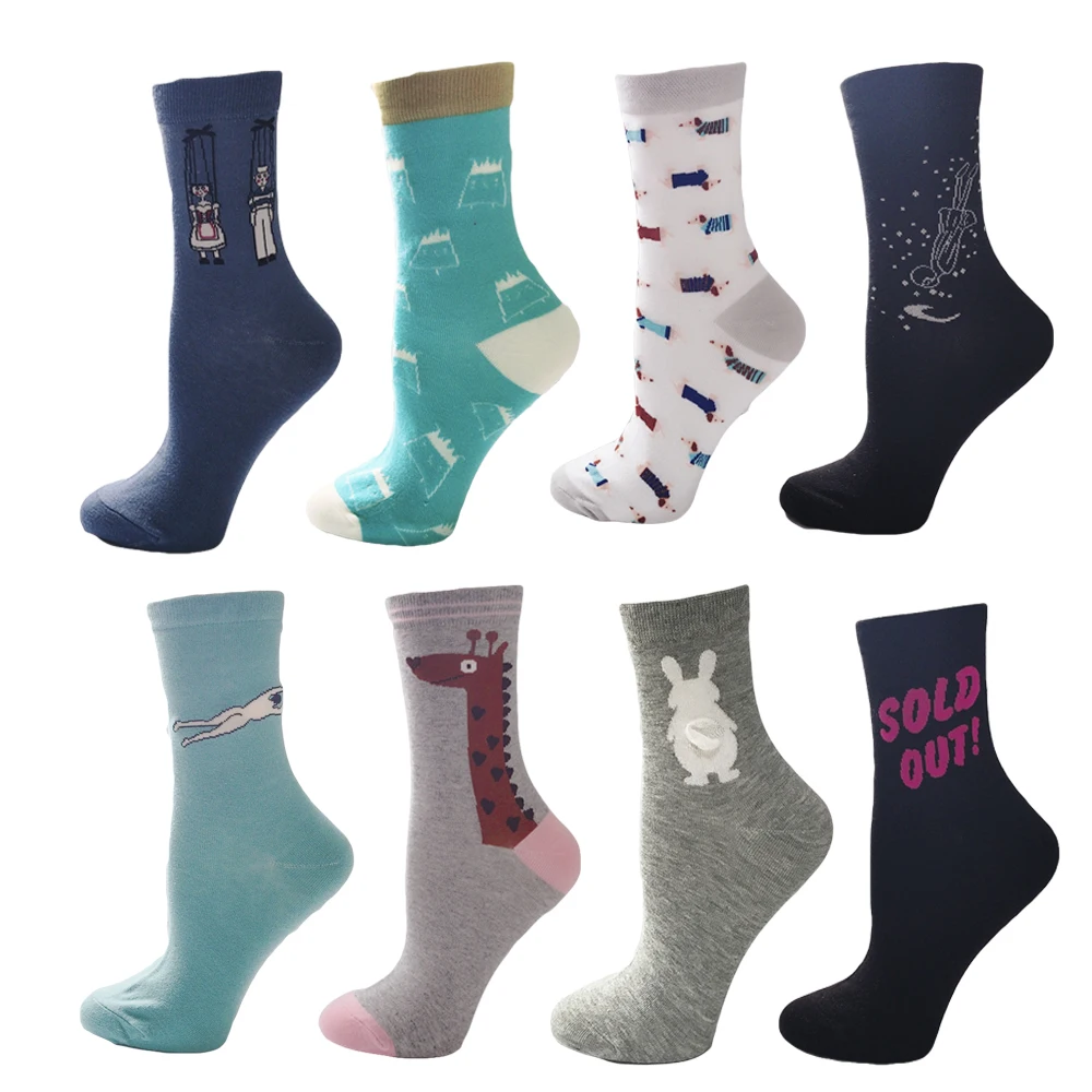 Бренд YEADU 21 Цвета счастливые милые забавные носки животные еда мультфильм гоги