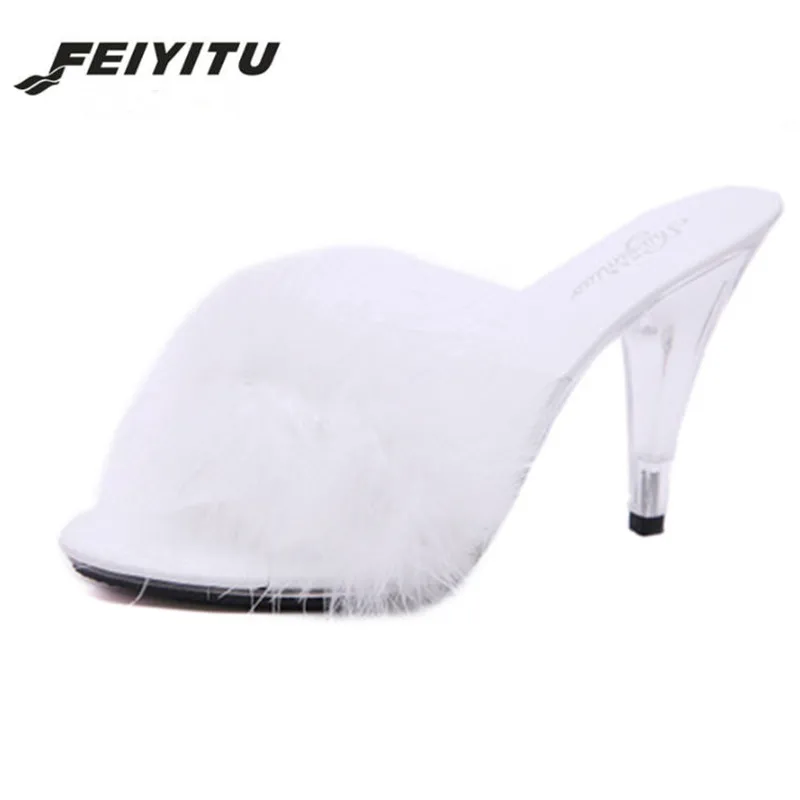 Женские туфли FeiYiTu 2019 женские прозрачные на каблуках 10 см свадебные сандалии