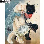 DIY 5D полная Алмазная мозаика Алмазная вышивка ручной работы кошки Свадебная мозаика картина узор алмазная живопись