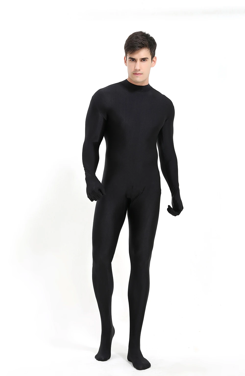 SPEERISE черный спандекс Zentai полный средства ухода за кожей Кожи Плотный Комбинезон