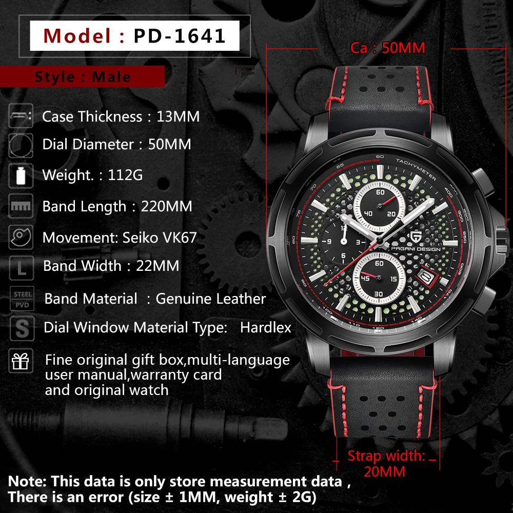 PAGANI Design Mens Watches Fashion Blue Big Dial Waterproof Sport Watch Men Quartz Wrist Watch Relogio Masculino Reloj Hombre enlarge