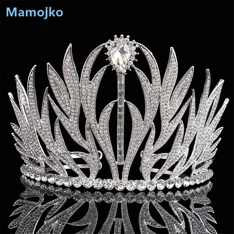 Mamojko Новая оптовая продажа серебряная Хрустальная Королевская корона свадебное