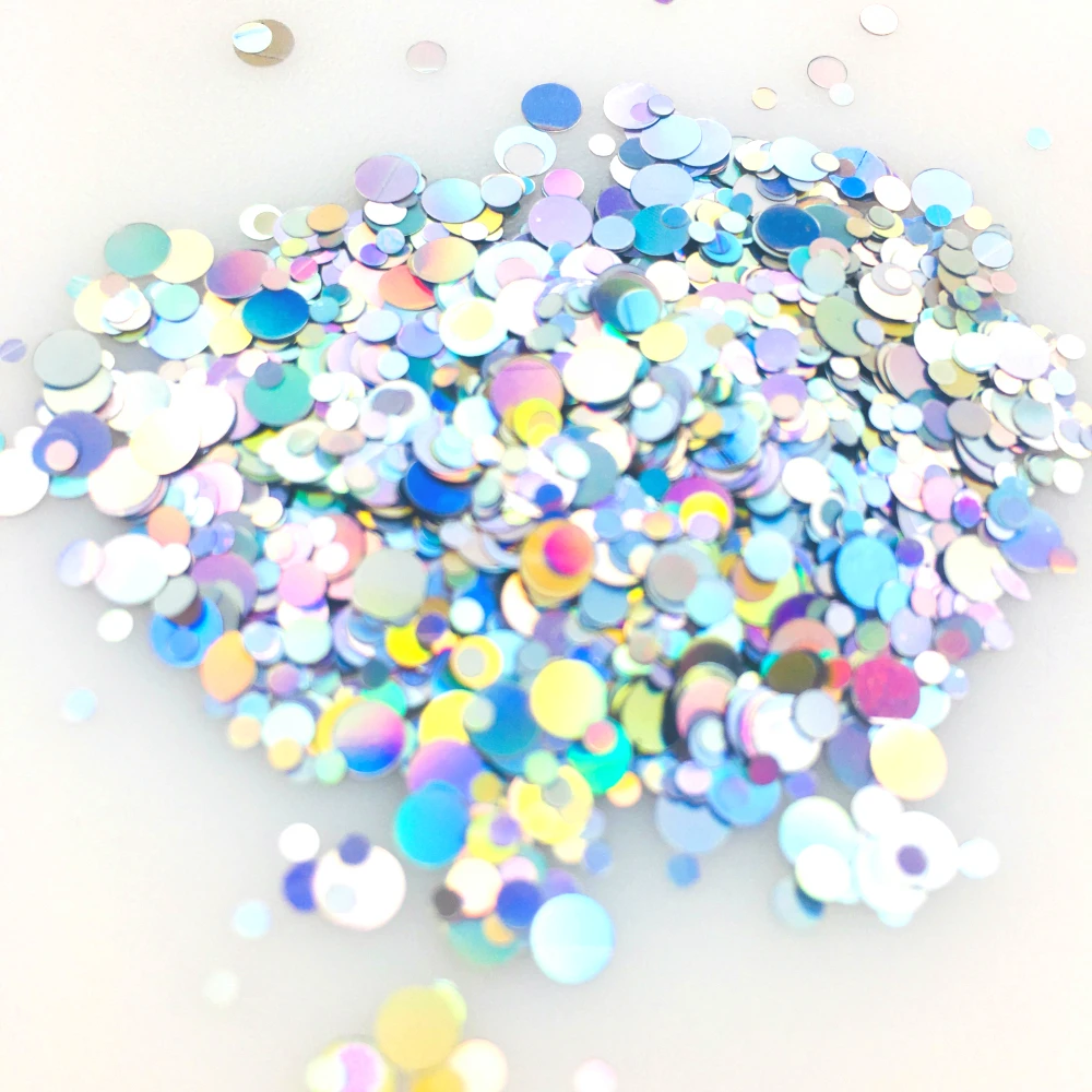 12 бутылочек блесток для ногтей круглые Блестки голографическая Русалка макияж