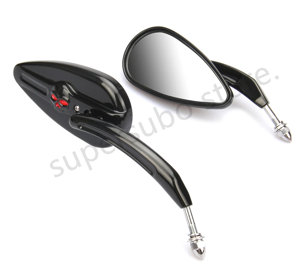 Motorcycle parts Aluminum skull Mirrors For Harley street glide road king side view softail fatboy mirrors Ultra Classic EFI | Автомобили