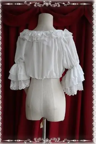 Новое поступление женская Свободная белая короткая шифоновая блузка милая с