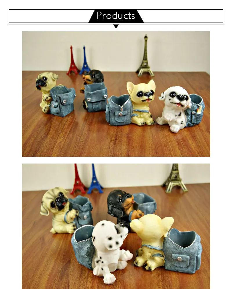 Happy Puppy Dog Ручки держатели детские игрушки изделия из смолы карандаш ваза фигурка для студентов подарок украшение дома аксессуары поставки