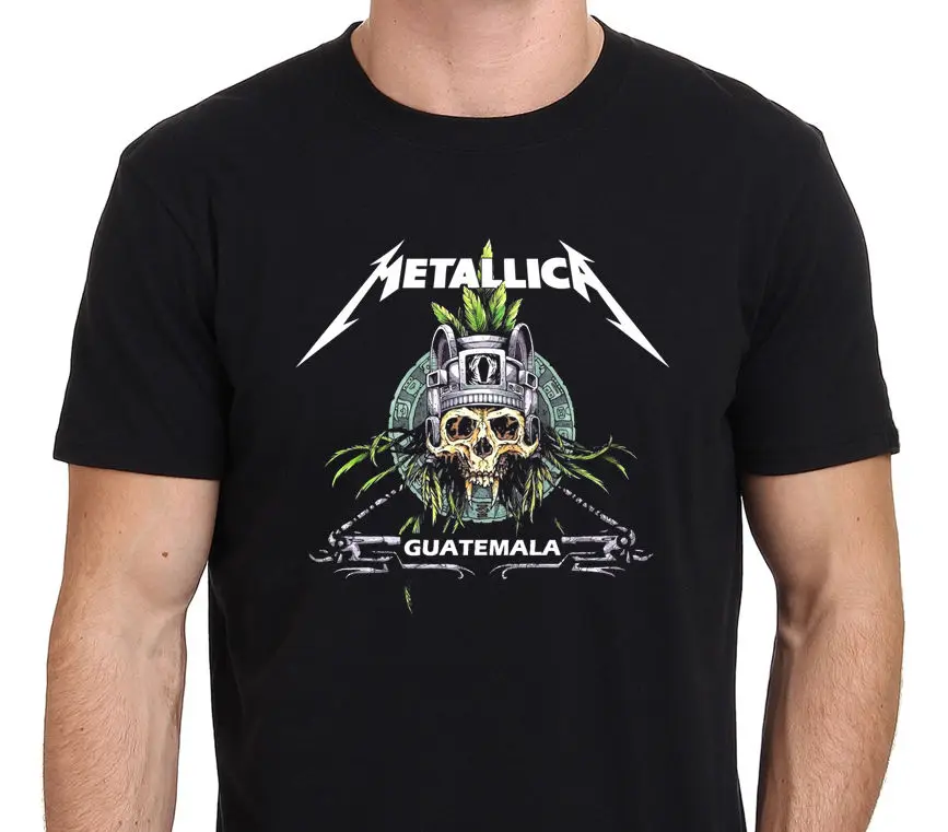 Новый Metallica Черепа в Гватемале мужская Футболка Черная|Мужские футболки| |