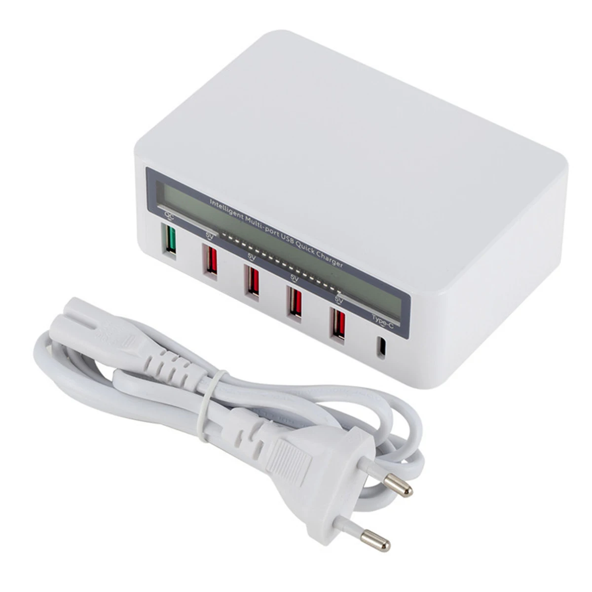 Зарядное устройство SOONHUA с несколькими USB портами 40 Вт быстрая зарядка 3 0 Type C ЖК