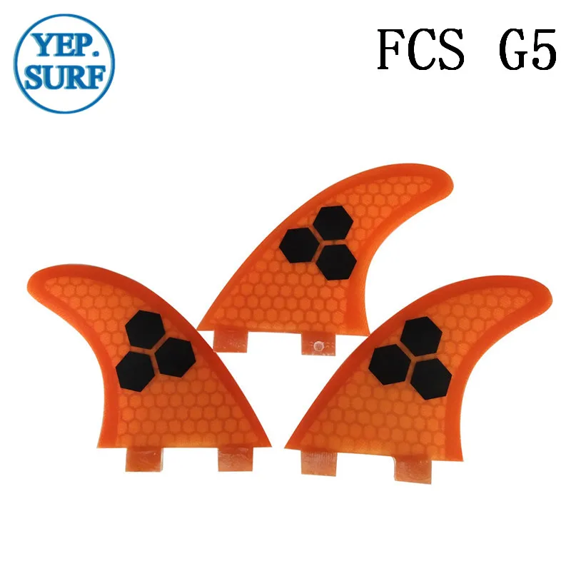 Доска для серфинга плавник из стекловолокна FCS G5 Сотовый Quilhas Surf серый 5 видов