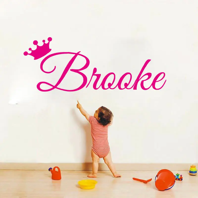 HWHD Принцесса Корона индивидуальные художественные наклейки на заказ Дети Имя