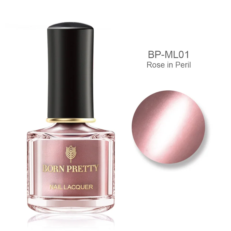 BP-ML01 Лак для ногтей BORN PRETTY с металлическим блеском 6 мл Лак для ногтей с зеркальным эффектом цвета розового золота - Цвет: BP-ML01