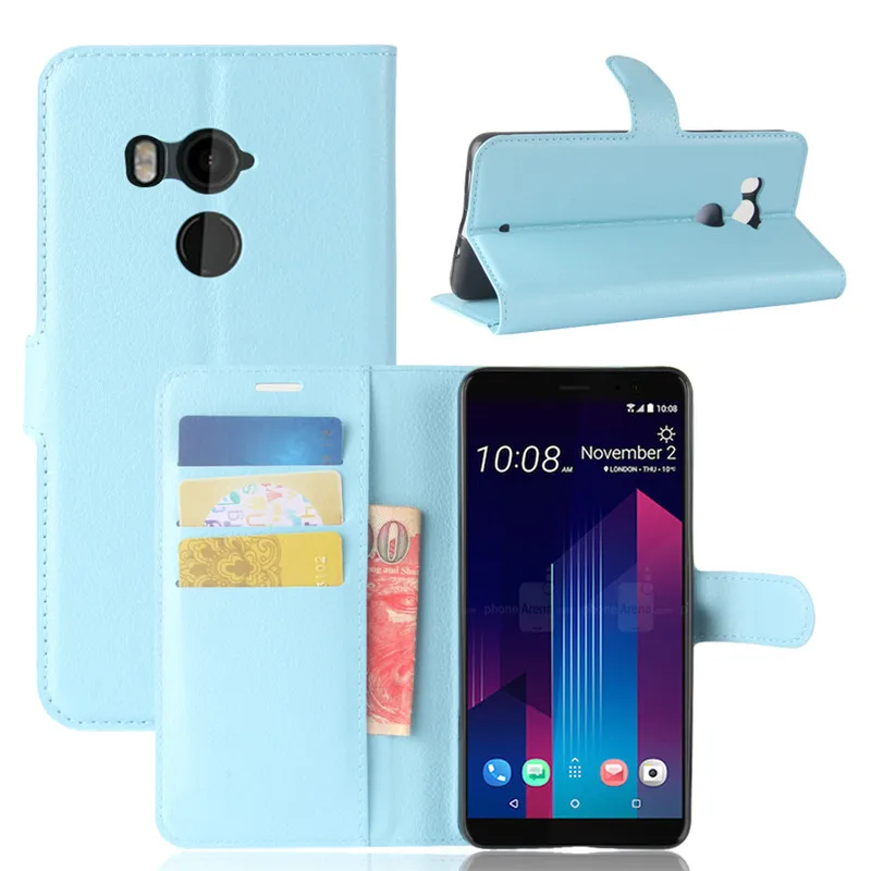 Для HTC u11 плюс Чехол Флип Роскошный кошелек из искусственной кожи ТПУ кремния