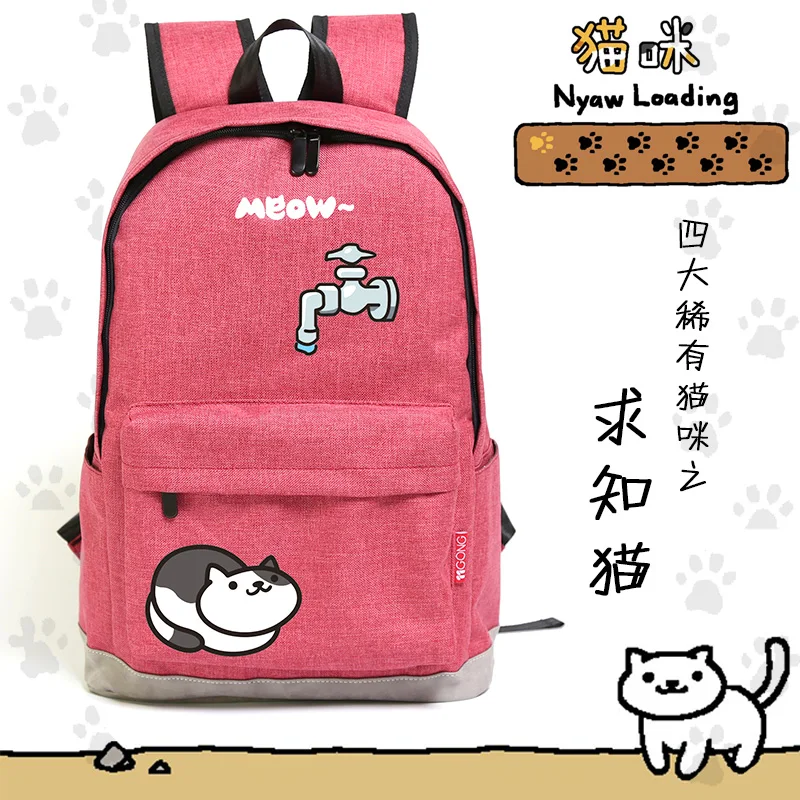 2017 New Cartoon Backpack Mochila Neko Atsume Popular Laptop Bagpack Women Bag Men College Student School | Багаж и сумки