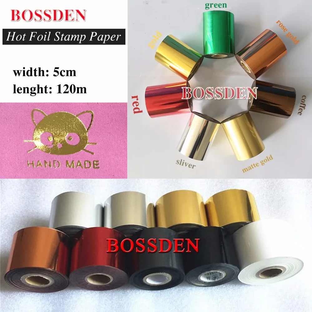 BOSSDEN кожа рулоны горячая печать из фольги бумага импорт качественная фольга теплопередача анодированная позолоченная бумага