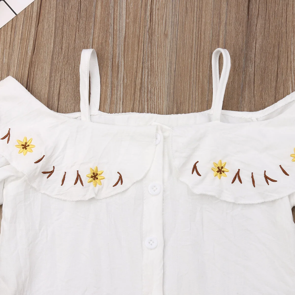 Комплект одежды для маленьких девочек топ с короткими рукавами и открытыми