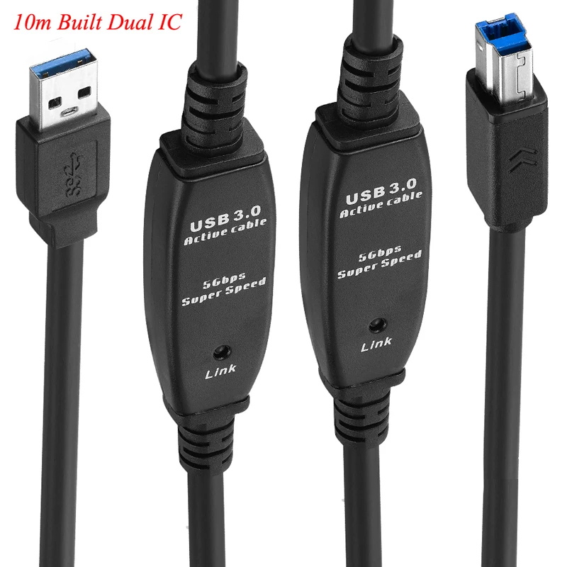 Lballist USB 3,0 кабель для принтера встроенный ic чипсет USB 3,0 тип A штекер USB 3,0 Тип B Мужской фольги Плетеный экранированный 5 м 10 м