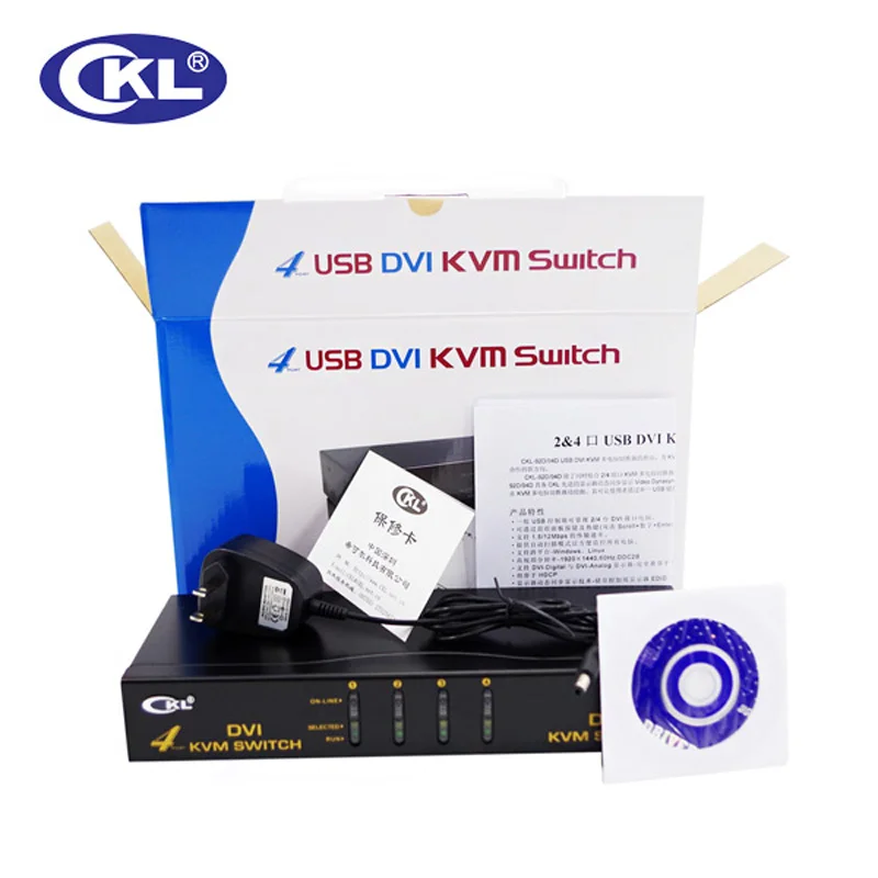 CKL-94D 4 порта USB DVI KVM переключатель с функцией аудио и автоматического сканирования