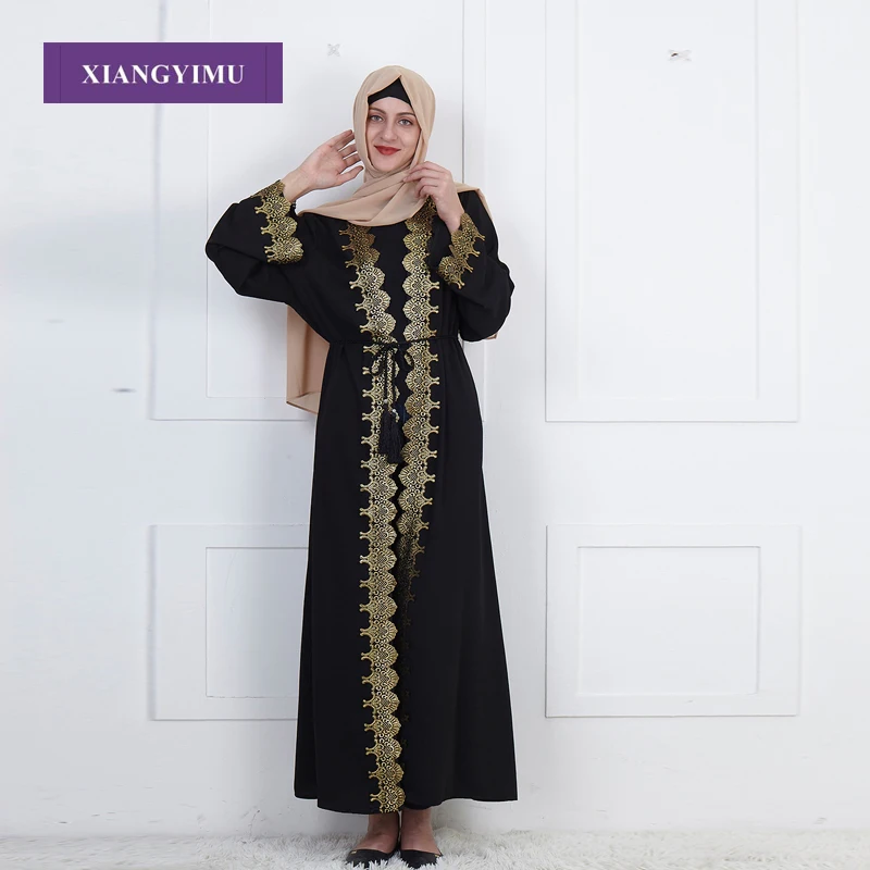 F812 мусульманская абайя модное вышитое платье Nida кардиган халат Jubah от производителя