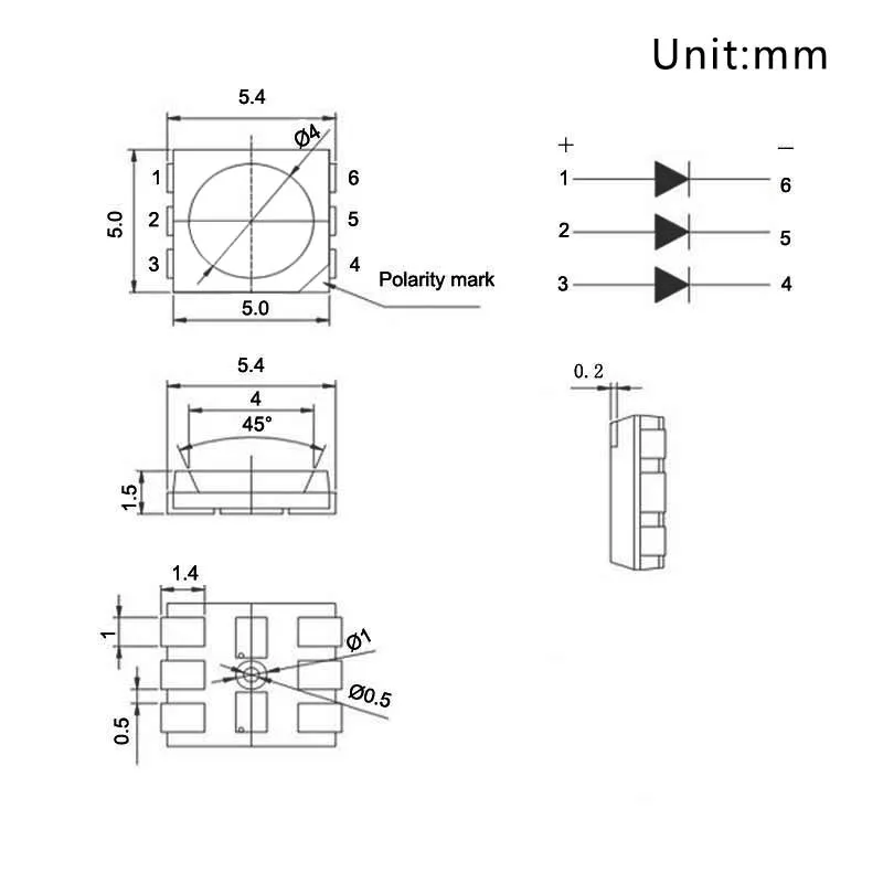 100 шт. SMD Chip LED 5050 зеленая поверхностное крепление SMT лампа DC 3 2 V 60mA свет ультра