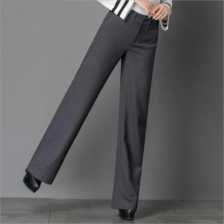 Зимние и осенние модные повседневные плотные теплые женские брюки большого