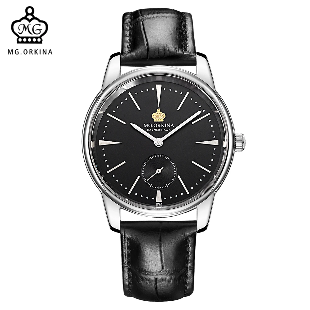 

MG.ORKINA Man Gift Sapphire Window Wristwatches Shockproof Waterproof 40mm Dial 3-Hand Watch Metal Strap Mens Watches Blue