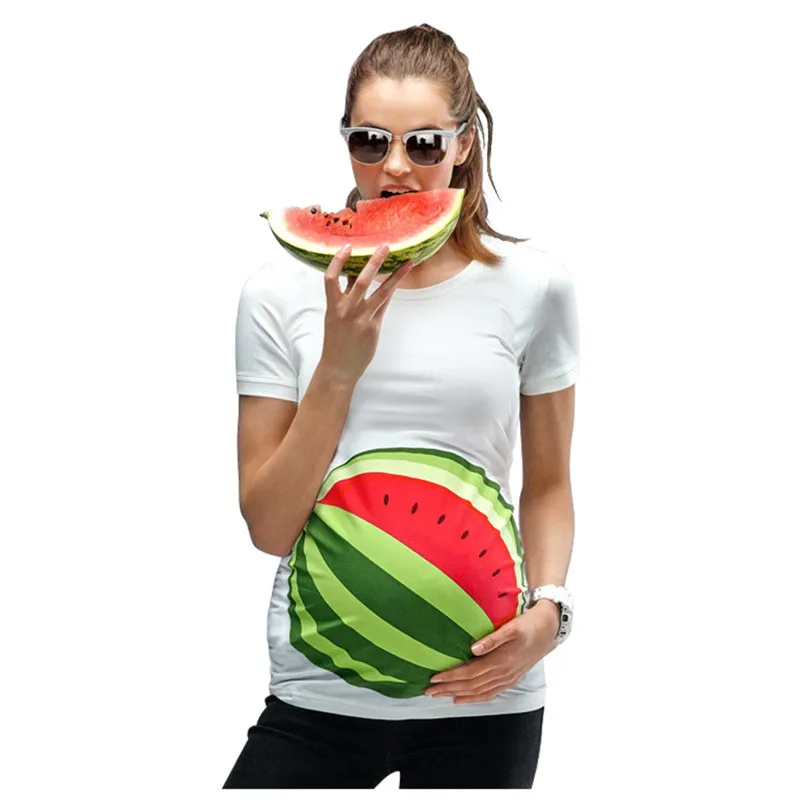 

Maternity Clothes Cartoon Print Tee Shirts Pregnancy Tops T-Shirts Pregnant Women Plus Size Christmas Clothes For Pregnant Women
