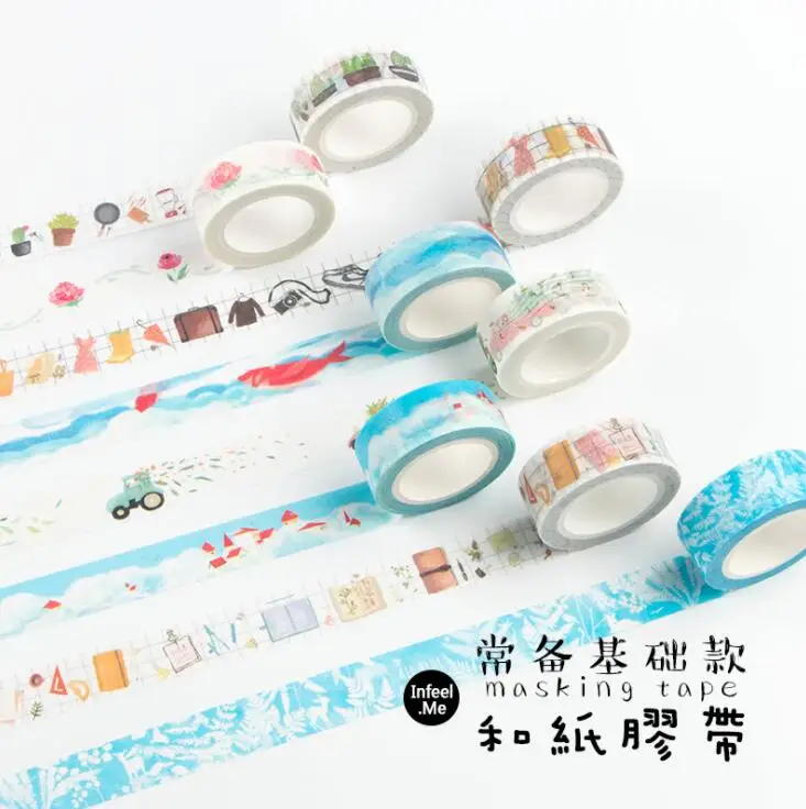 

Cute Adhesive Masking Washi Tape Diary Kawaii Decorative Adhesive Tape 3PCS/Lot Decora DIY Scrapbooking Sticker Label Stationery