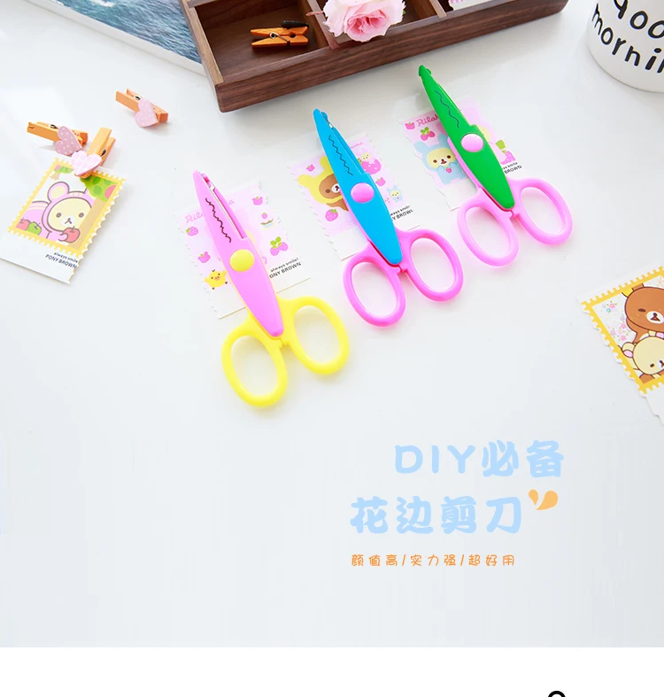 JIANWU Hand made paper cutting DIY creative photo album picture pattern lace scissors safety scissors stationery