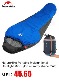 NatureHike сверхлегкий спальный мешок на половину груди 350 г, спальный мешок на утином пуху, спальный мешок для кемпинга, NH17S018-D