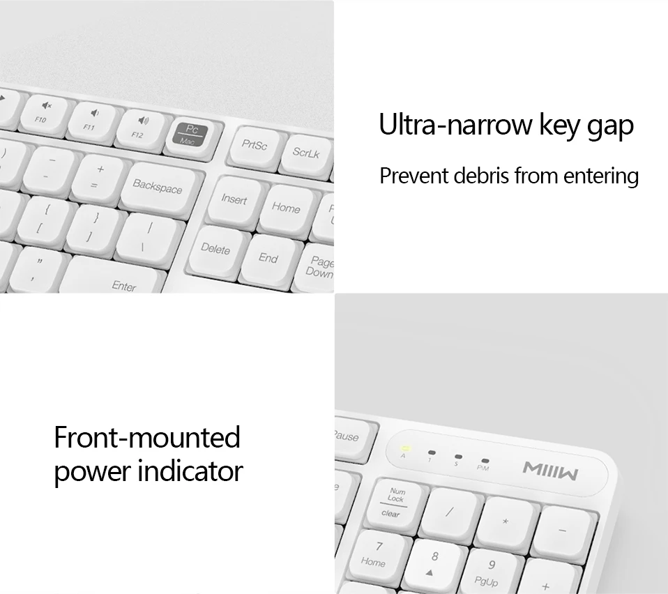 Xiaomi MIIIW 2,4 ГГц Беспроводная Офисная Клавиатура Мышь Набор 104 клавиш Windows Mac совместимый водонепроницаемый портативный USB клавиатура