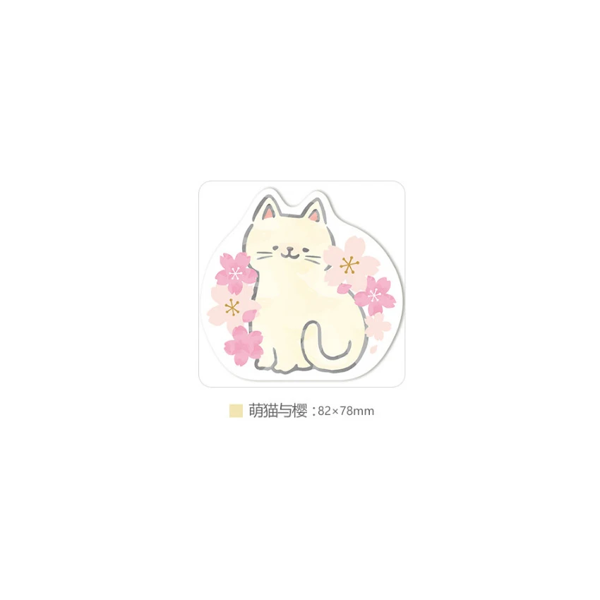 cat and Sakura 30 шт./упак. японский симпатичный вишня в цвету серии обратите внимание на сообщение карты Блокнот самоклеящейся бумаги для заметок на клейкой основе для школьных принадлежностей - Цвет: cat and Sakura