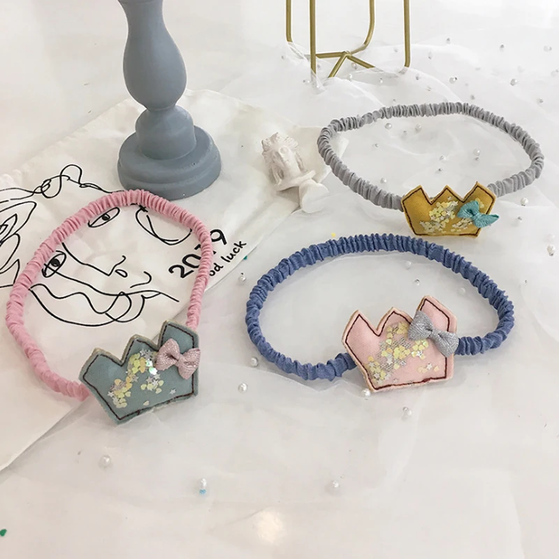 Детская Корона принадлежности для волос девочки повязки на голову эластичная